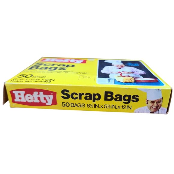 Vintage Hefty Scrap Bags Box Retro 1970s Kitchen Storage - 50 Count Plastic Bags - Picture 6 of 6